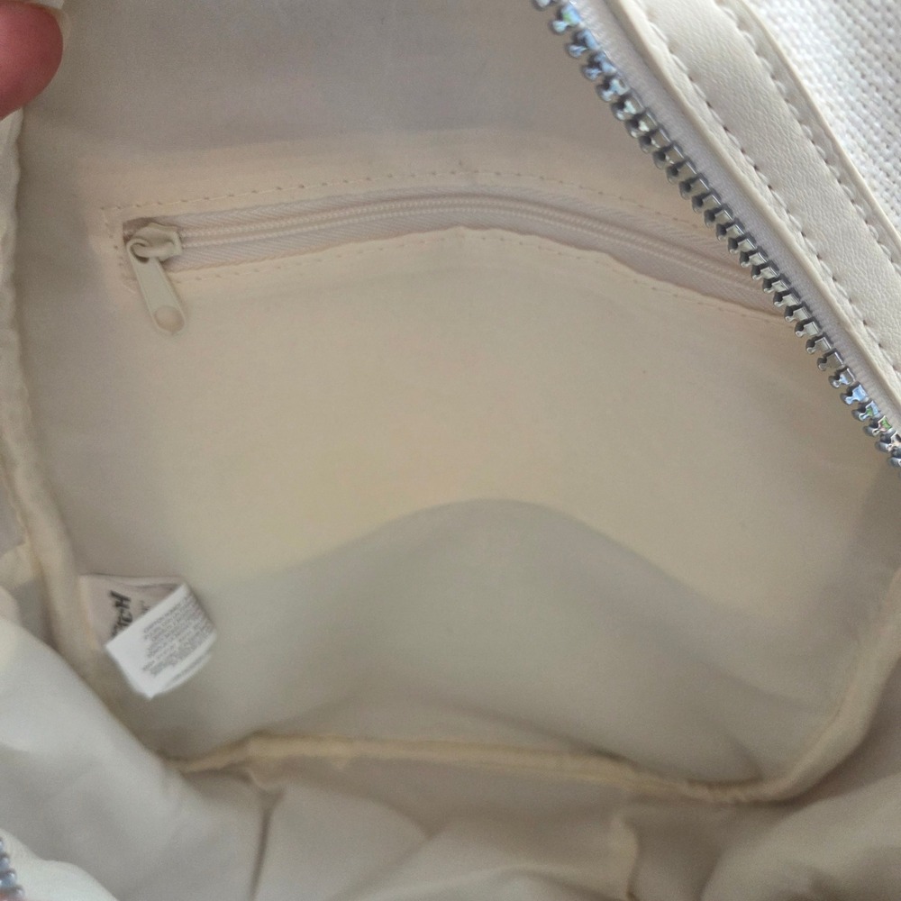 Disney Stitch Primark Mini Backpack Ecru Cream Faux Leather Canvas New NWT - Picture 6 of 8